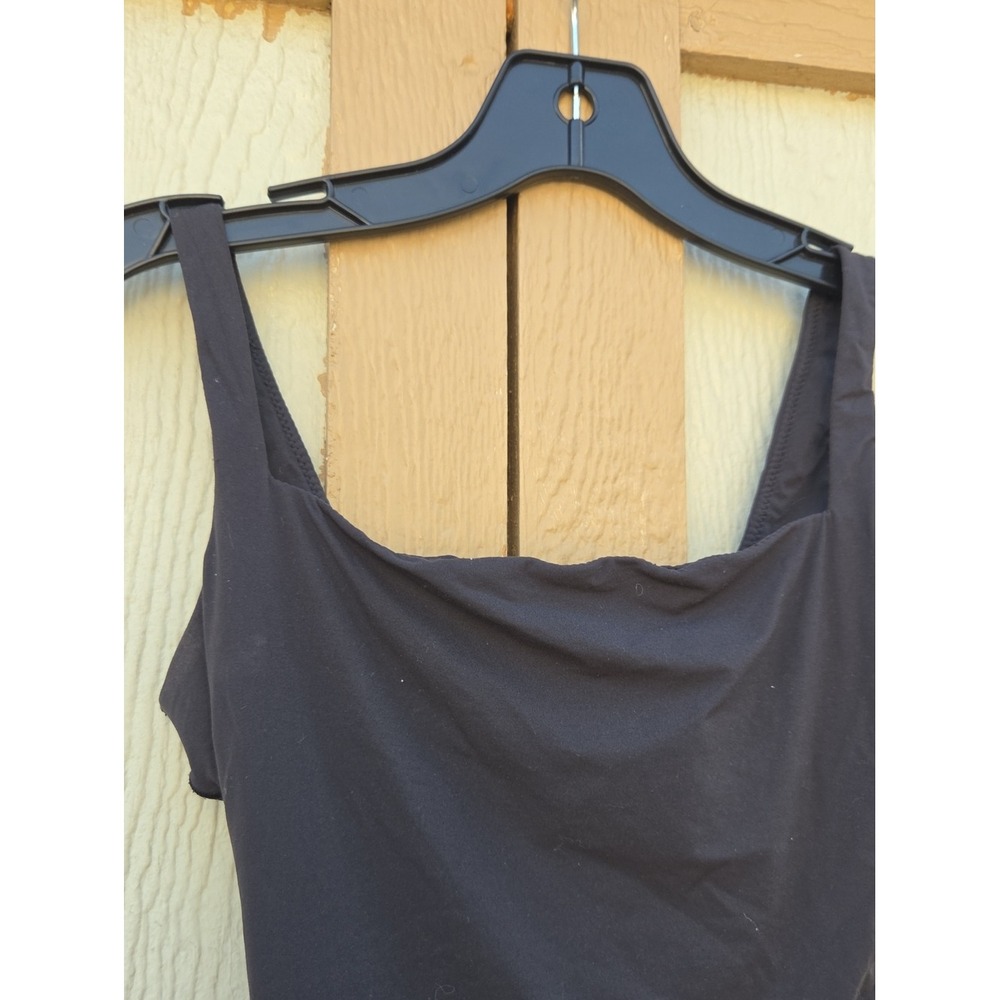 Skims Fits Everybody Square Neck Bodysuit Thong Baddie Xsmall Onyx Layer Norm - Picture 2 of 4